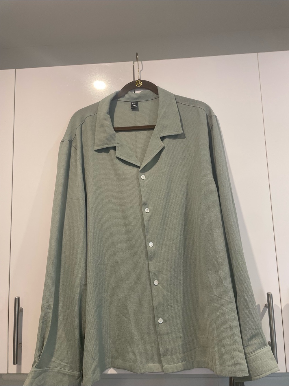 SHEIN Men's Sage Green Lightweight Button-Up Shirt Jacket